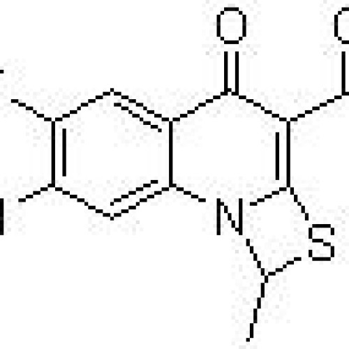 Ethyl 6-fluoro-1-methyl-4-oxo-7-(1-piprazinyl)-4h-[1,3]thiazeto[3,2-a]quino